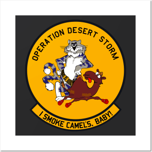 F-14 Tomcat - I Smoke Camels, Baby! Operation Desert Storm - Clean Style Posters and Art